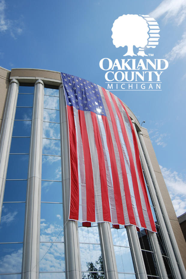Flag on Oakland County Courthouse (2) 
