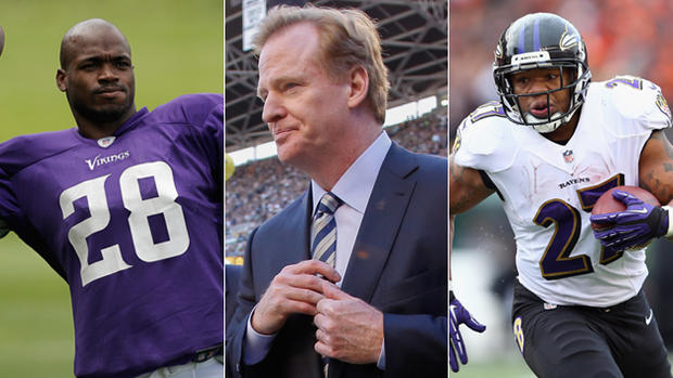Adrian Peterson, Roger Goodell, Ray Rice 