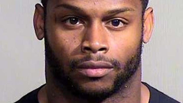 ​Arizona Cardinals running back Jonathan Dwyer is seen in this picture provided by the Maricopa County Sheriff's Office in Arizona Sept. 17, 2014. 