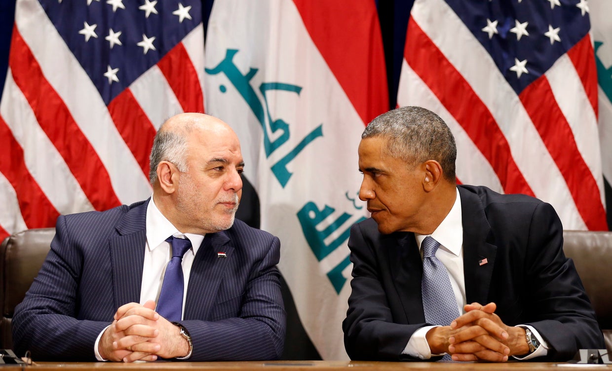 President Obama meets Iraqi Prime Minister Haider al-Abadi during the United Nations General Assembly in New York 