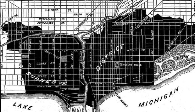 Chicago Fire Damage Map 