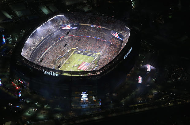 An Aerial View Of Super Bowl XLVIII 
