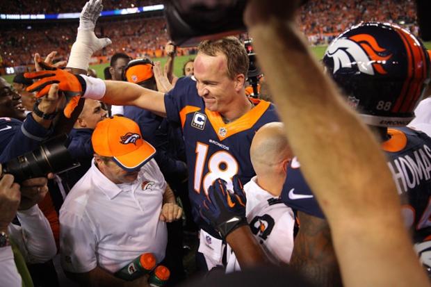 Peyton Manning Celebrates 