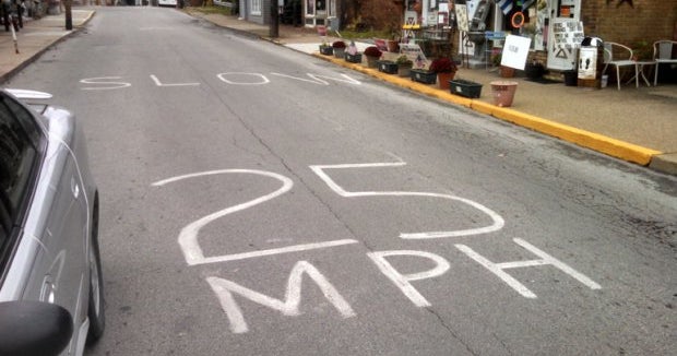 Pennsylvania man in trouble for painting Main Street with message Slow 25MPH CBS News