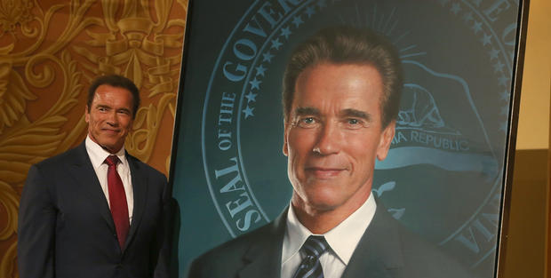 Gov. Brown Unveils Offical Gubernatorial Portrait Of Former Governor Schwarzenegger 
