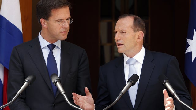 Australian Prime Minster Tony Abbott speaks during a media conference at Parliament House 