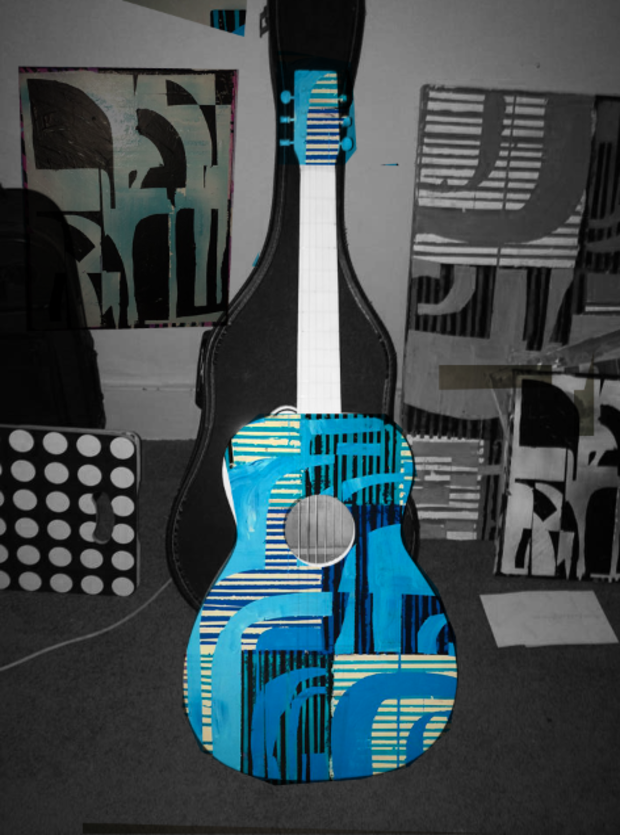Guitar for auction, designed by Christian Jay Sienkiewicz 