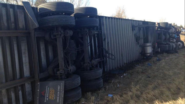 FLIPPED OVER SEMI (FROM CSP LARIMER) 