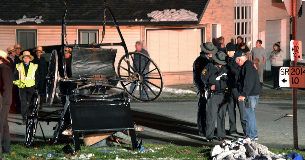 Car strikes horse drawn buggy in Pennsylvania - CBS News