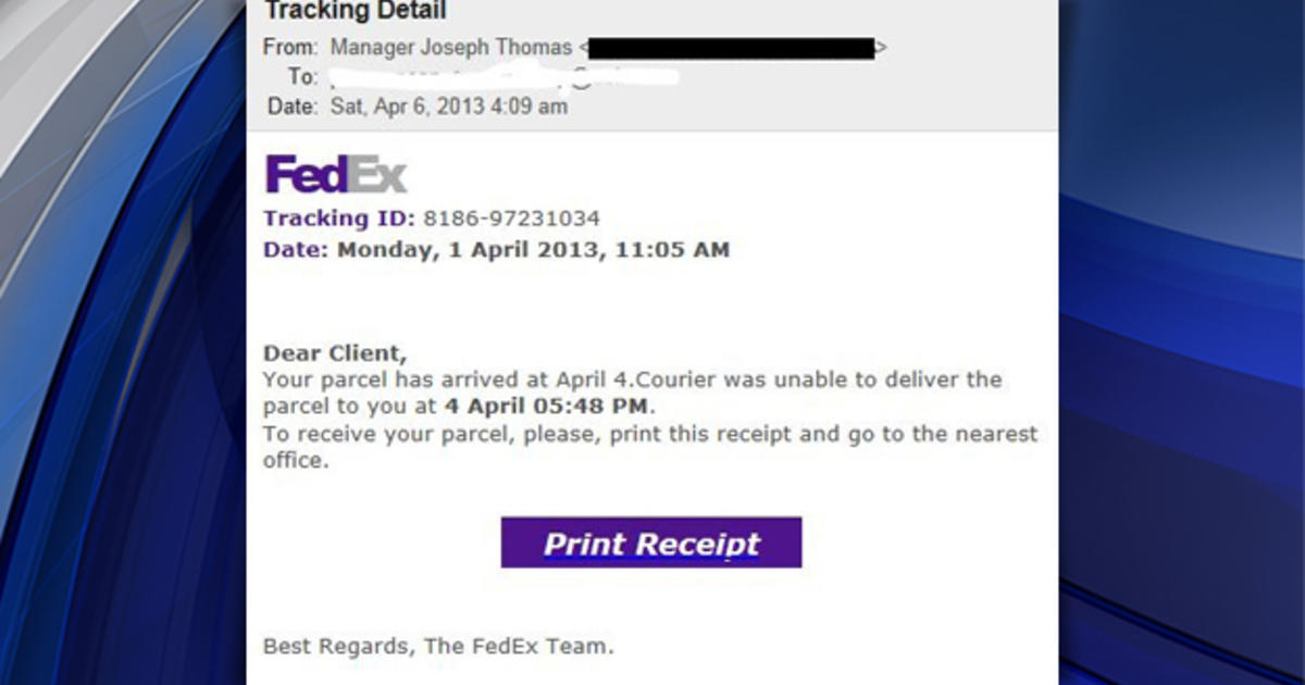 Experts Warn Of Scam Emails About Fedex Shipments Cbs New York 2694