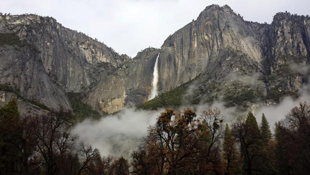 Upper Yosemite Falls flows at full force after two days of significant rainfall Dec. 3, 2014, in Yosemite National Park, Calif., in this picture provided by the National Park Service. 