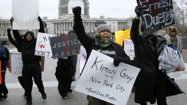 Protesters with the "Anti-Lynching Movement" participate in a die-in demonstration Dec. 8, 2014, at the U.S. Capitol in Washington in protest against a grand jury's decision not to indict a police officer in Staten Island, New York, in the death of Eric G 