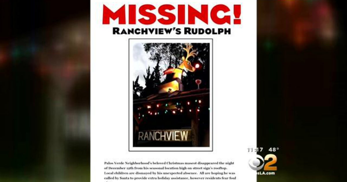Rudolph (statue) recovered, and just in the St. Nick of time - CBS News