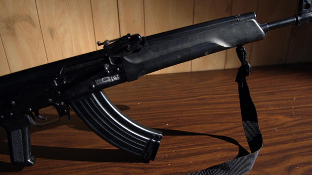 the murder weapon: an AK 47 