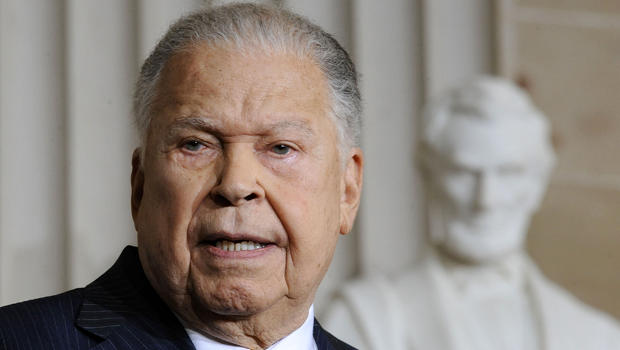 Former Sen. Edward William Brooke, R-Massachusetts, speaks during a ceremony to honor him with the Congressional Gold Medal in the Rotunda of the U.S. Capitol Oct. 28, 2009, in Washington. 