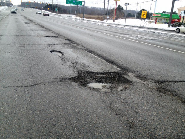 Potholes on Orchard Lake Road at 12 Mile 