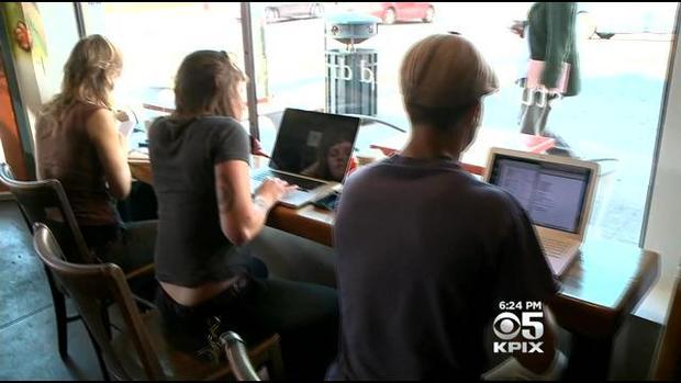 Laptops Users In an Oakland Cafe 