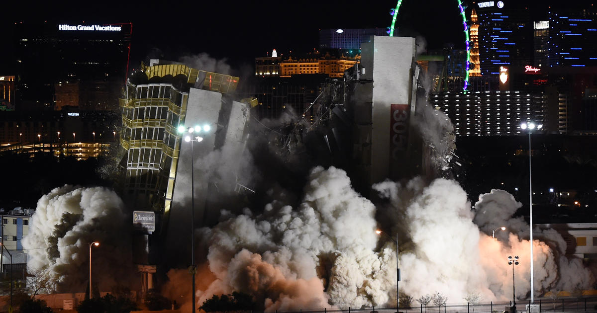 Watch Las Vegas hotel 'Riviera' come down in controlled implosion