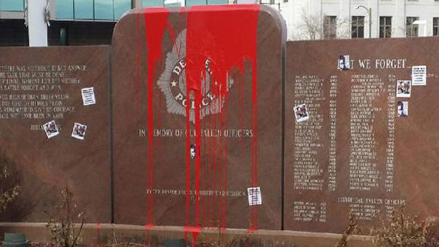 Vandalized Police Memorial 
