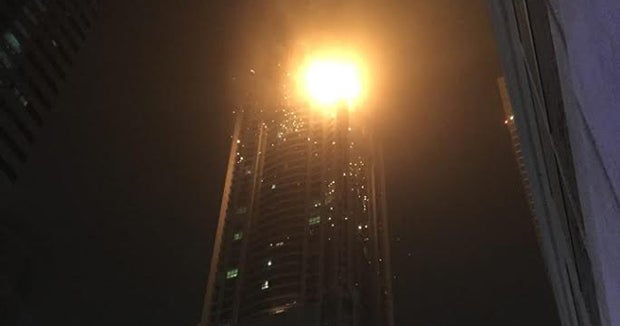 Luxury residential tower catches fire in Dubai CBS News
