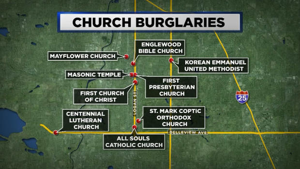 church burglaries map 