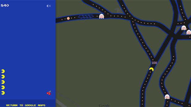 Google Maps Pac-Man: Central Park 