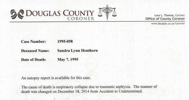 Copy of changed coroner's report 