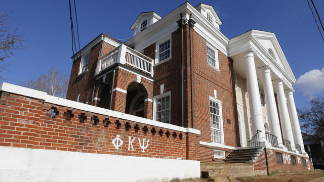 The Phi Kappa Psi fraternity house is seen at the University of Virginia in Charlottesville, Va., Nov. 24, 2014. 