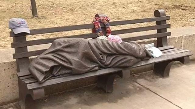 "Homeless Jesus" statue Buffalo 