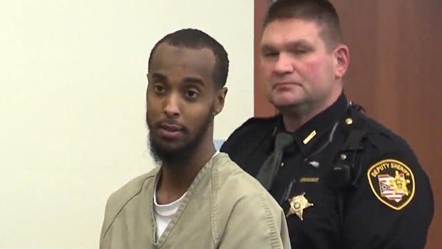 Abdirahman Sheik Mohamud, 23, in court on charges of supporting terrorism and of money laundering in Columbus, Ohio 
