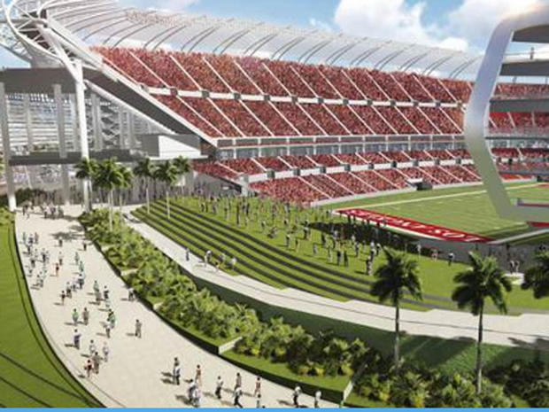 Artist's rendering of football stadium whose construction was approved on April 21, 2015 by Carson, California's city council in bid to lure NFL franchises 