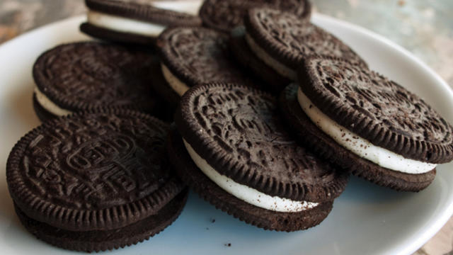 A plate of Oreo cookies is seen in Washington, D.C., March 7, 2012. 