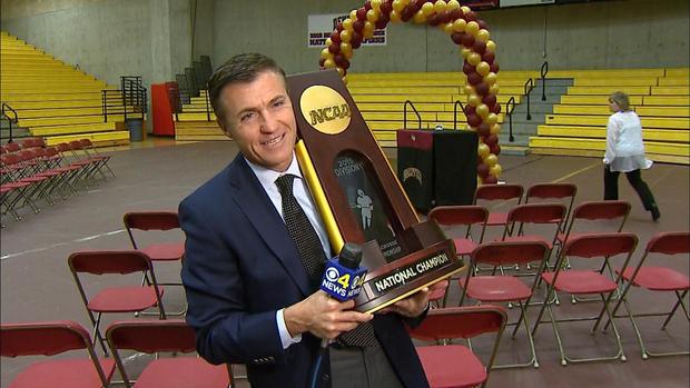 The NCAA Lacrosse National Championship Trophy (credit: CBS) 