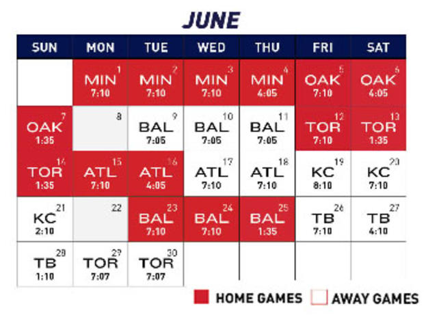 June schedule 