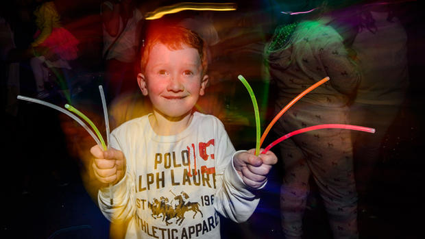 Kids with Glow Sticks 
