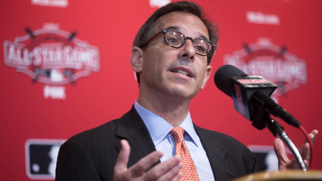 Major League Baseball senior vice president Ethan Orlinsky speaks about preparations for baseball's All-Star Game during a news conference at Great American Ball Park July 8, 2015, in Cincinnati. 