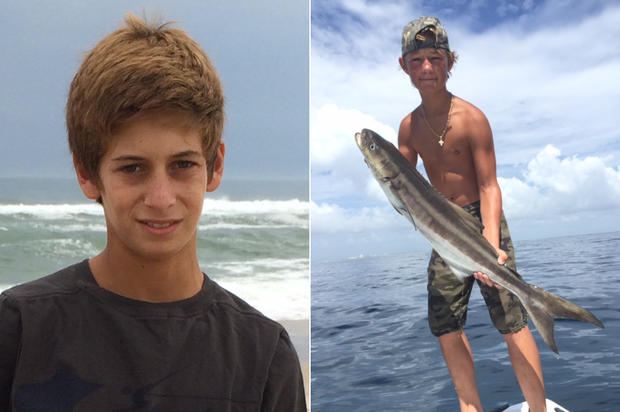 This combination made from photos provided by the U.S. Coast Guard shows Perry Cohen, left, and Austin Stephanos, both 14 years old. 