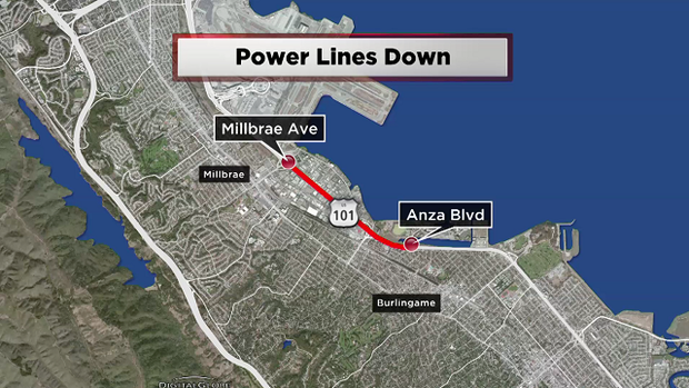 Power Lines Down on Hwy 101 