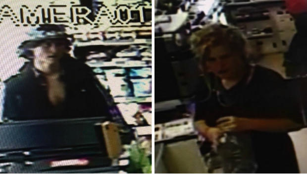 surveillance images of two persons of interest in the murder of Steve Clark 