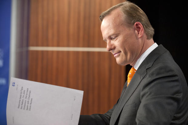 Democratic debate moderator John Dickerson on the set of CBS' "Face the Nation." 