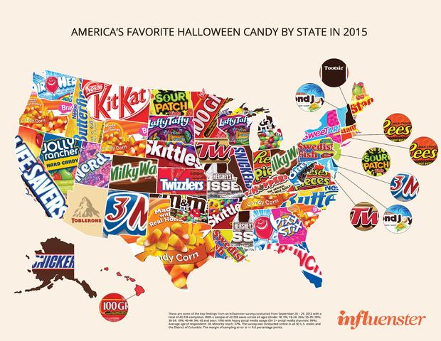 influenster candy map 