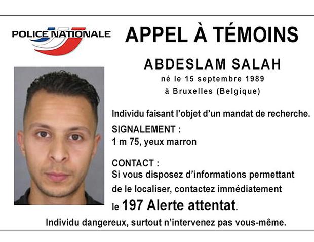 A handout picture shows Belgian-born Salah Abdeslam on a call-for-witnesses notice released by French Police Nationale information services Nov. 15, 2015. 