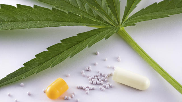Marijuana, cannabis medicine pill 