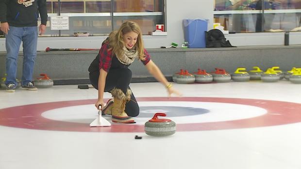 Natalie Nyhus Tries Curling 