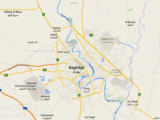 A map of Baghdad, Iraq 