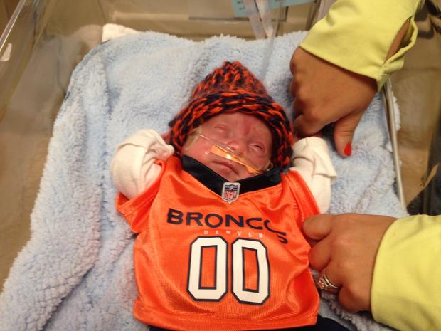 preemie Broncos baby 