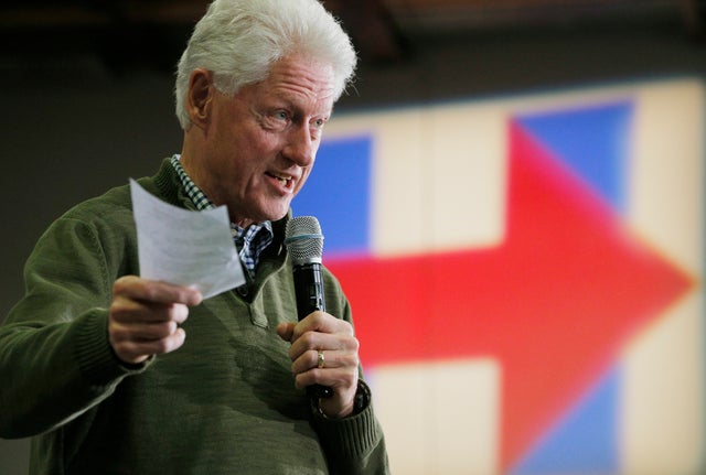 Former U.S. President Bill Clinton speaks at a "Get Out the Vote" campaign rally for his wife, Democratic U.S. presidential candidate Hillary Clinton, in Hudson, New Hampshire, Feb. 8, 2016. 