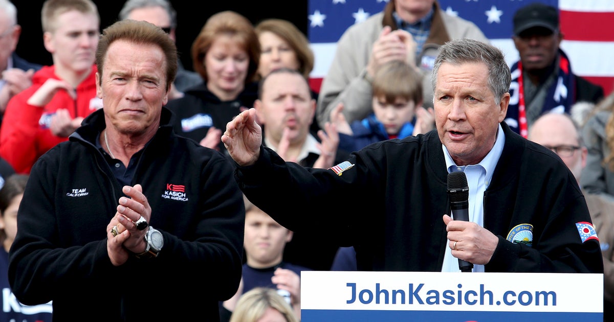 Arnold Schwarzenegger endorses John Kasich for president again CBS News