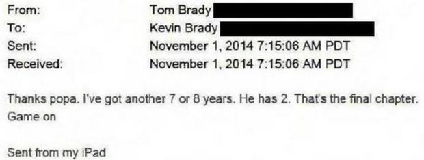 Tom Brady's email about Peyton Manning 