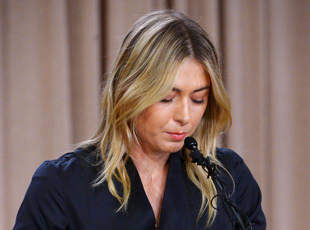 Maria Sharapova speaks to the media announcing a failed drug test after the Australian Open during a press conference at The LA Hotel Downtown in Los Angeles, California, on March 7, 2016. 